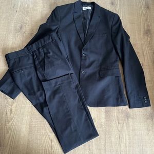 Boys H&M Blazer Jacket Suit Pants Set - Sz 13-14y Formal Weddings Black